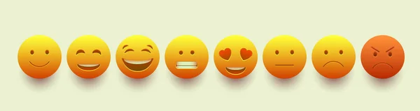 Emoji Volumétrica Ilustração Vetorial Realista Emoticon Design Emoji Smiley Face — Vetor de Stock