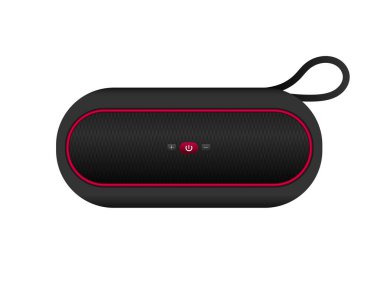  Taşınabilir kablosuz hoparlör. Müzikal hoparlör. Vektör illüstrasyonu.