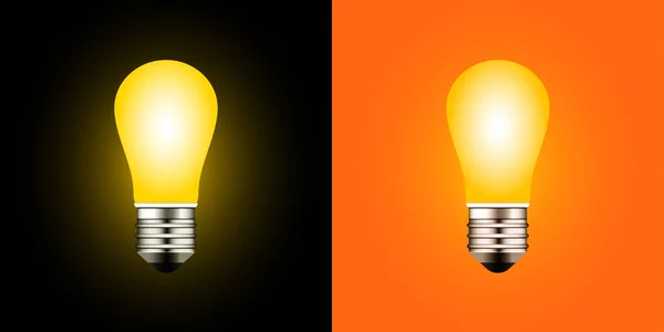 Ampoule Incandescence Inclus Lampe Incandescence Lumineuse Isolée Sur Fond Coloré — Image vectorielle