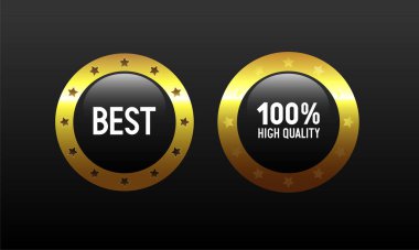  En iyi ve en yüksek kalite. Altın kenarlı ve yıldızlı siyah rozet. VIP çıkartması Yüksek kalite ve En İyi.