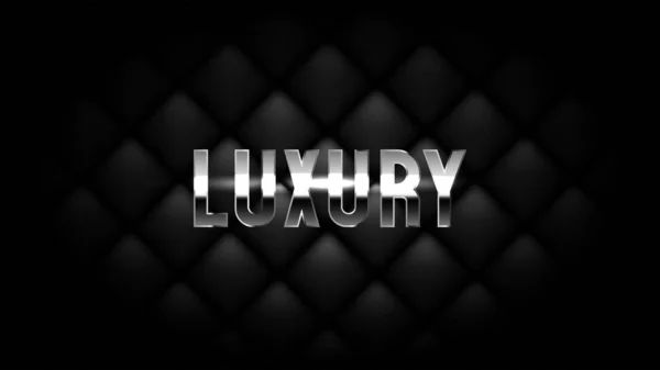 Dark Gray Leather Background Inscription Luxury Silver Metallic Luxury Vector — Stock Vector