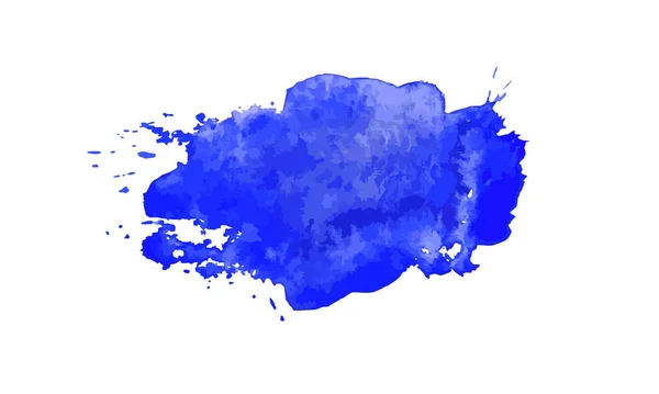 Coup Pinceau Bleu Une Tache Peinture Aquarelle Illustration Vectorielle Isolée — Image vectorielle