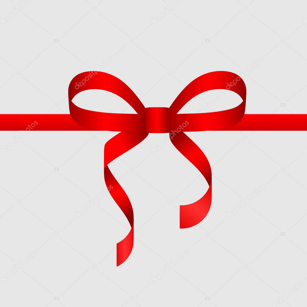  Blank background tied with a red ribbon with a bow. Vector illustration.