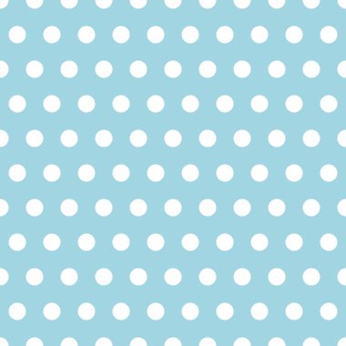 Puantiyeli noktalar kusursuz desen. Mavi arka planda beyaz benekler. Vektör deseni.