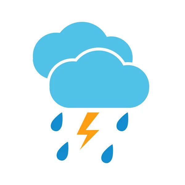 Sturm Flache Vektordarstellung Isoliert Auf Weißem Hintergrund Illustration Zur Wettervorhersage — Stockvektor