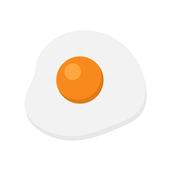 Яйцо Яичный Желток Белый Разбитая Векторная Плоская Иллюстрация Белом Фоне — стоковый вектор