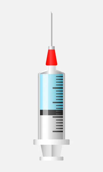 Cartoon Syringe Medical Syringe Vector Illustration Isolated White Background — Stock Vector