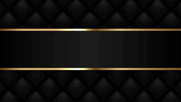 Роскошный Фон Черный Кожаный Фон Золотой Рамой Пустой Vip Фон — стоковый вектор