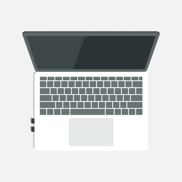 Vektor Laptop Flache Abbildung Isoliert Auf Weißem Hintergrund — Stockvektor