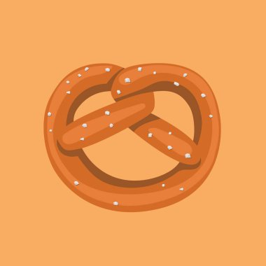 Kraker. Büyük tuz kristalli kraker. Vektör illüstrasyonu beyaz arkaplanda izole edildi.