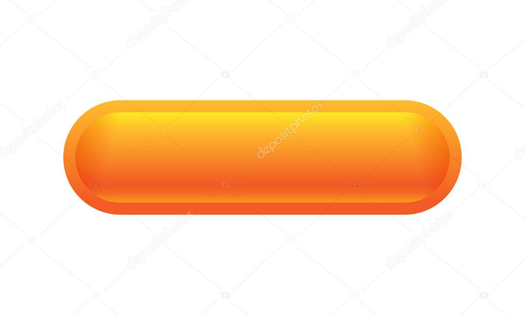 Orange vector button. Vector blank button isolated on white background.