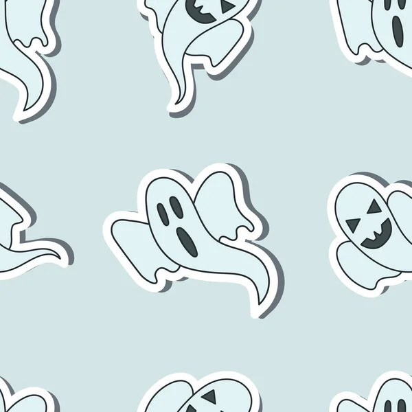 Padrão Sem Emenda Fantasma Padrão Vetor Para Projeto Halloween — Vetor de Stock