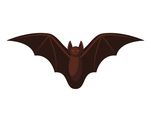Morcego Assustador Com Olhos Vermelhos Ilustração Vetorial Para Halloween —  Vetores de Stock