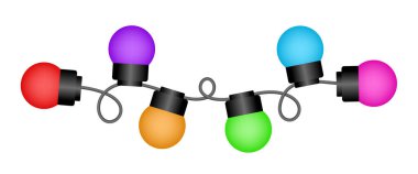 Light bulbs. Christmas String Lights. A garland of multi-colored light bulbs