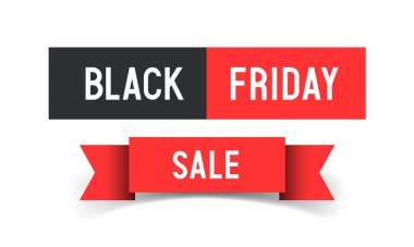 Kara Cuma çıkartması. Beyaz arkaplanda izole edilmiş vektör etiketi.