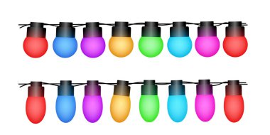 String Lights. Noel Işıkları. Çok renkli ampullerden oluşan bir çelenk