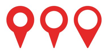 Harita iğnesi. Vektör simgesi beyaz arkaplanda izole edildi.