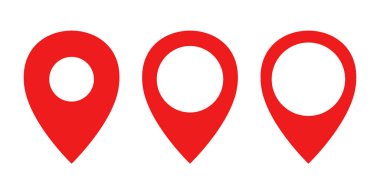 Harita pin düz simgesi. Vektör simgesi beyaz arkaplanda izole edildi.