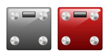 Banyo terazisi. Akıllı zemin ölçeği. Vektör 3 Boyutlu Clipart.