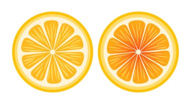 Portakal dilimi. Vektör illüstrasyonu beyaz arkaplanda izole edildi.