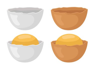 Tavuk yumurtası. Beyaz arkaplanda vektör ortamı izole edildi.