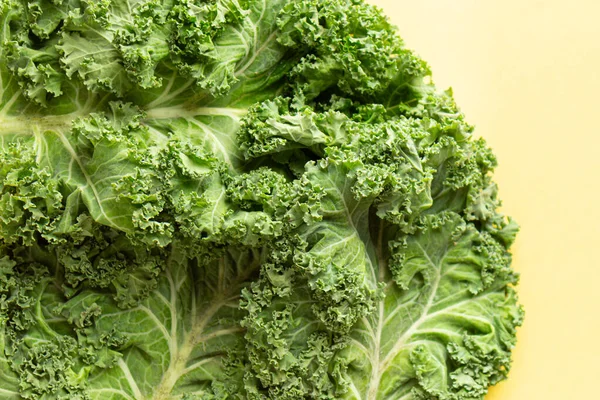 Kale super food clean eating on a yellow background