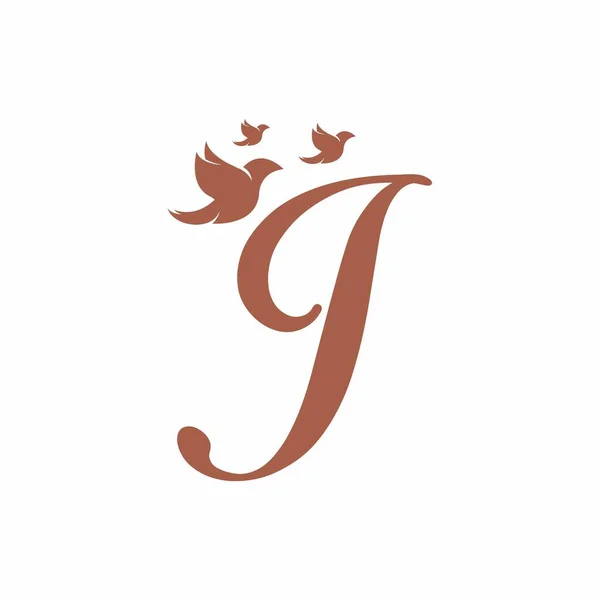 Початкова Літера Формою Птахів Векторний Дизайн Логотипу — стоковий вектор