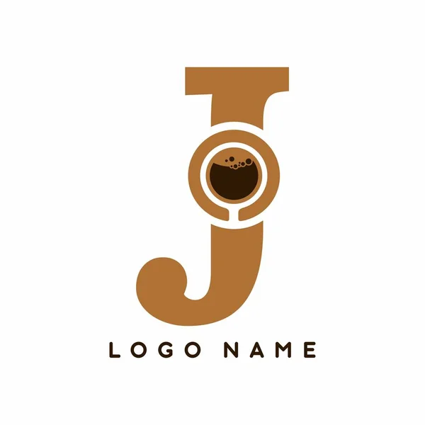 Initial Letter Coffee Sign Logo Vector Template — Stock Vector