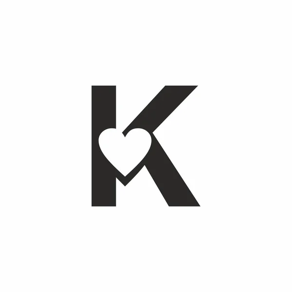Aşk Işareti Logo Şablonlu Siyah Harfi — Stok Vektör