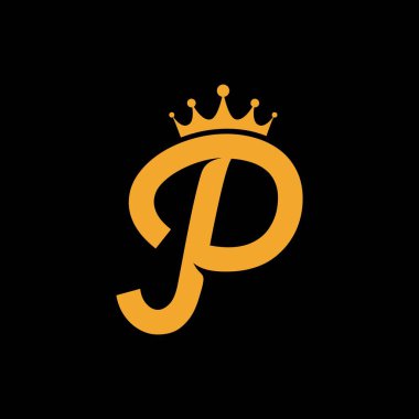 Ticari markalaşma için taç logosu şablonu içeren P betiği