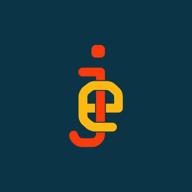 Je ilk harf turuncu vektör logo şablonu ticari markalaşma için