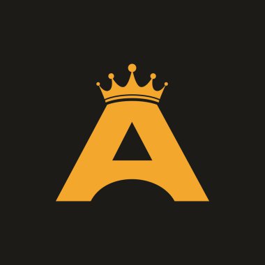 Ticari markalaşma için taç vektör logosu şablonlu ilk altın harf