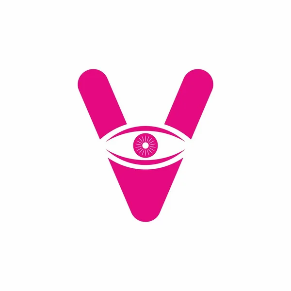 Lettre Initiale Magenta Avec Modèle Logo Pour Les Yeux Pour — Image vectorielle