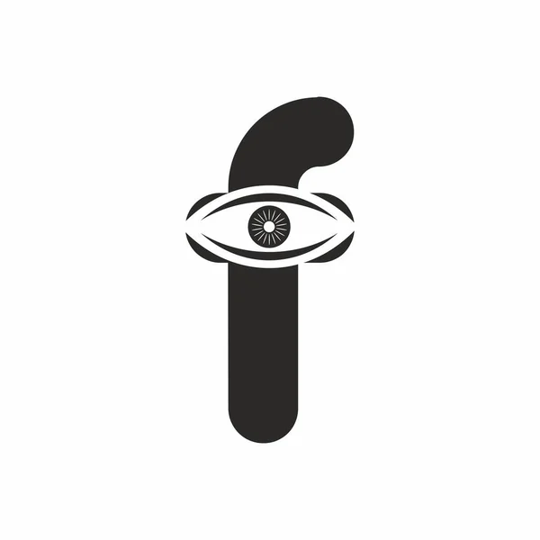 Carta Inicial Com Modelo Logotipo Olho Para Seu Propósito Comercial — Vetor de Stock