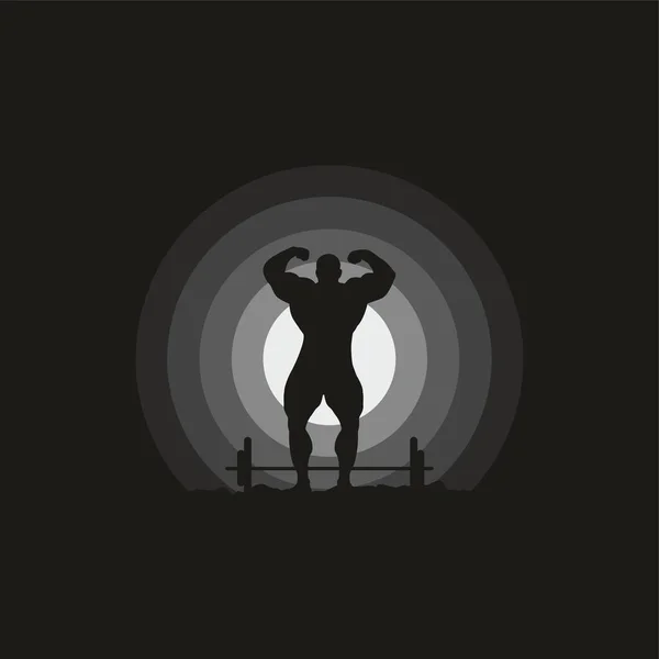 圆圆的体操人影 月亮标志设计背景 — 图库矢量图片