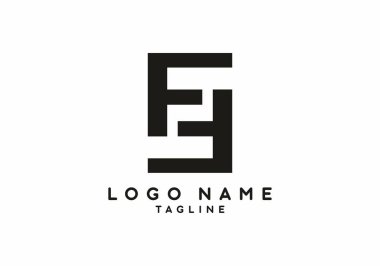 Siyah FF ilk harf logosu tasarımı