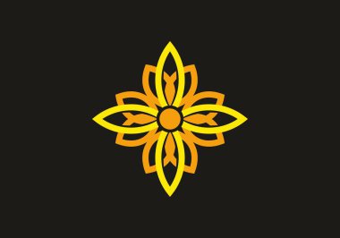 Süs çiçeği vektör tasarımının sarı turuncusu