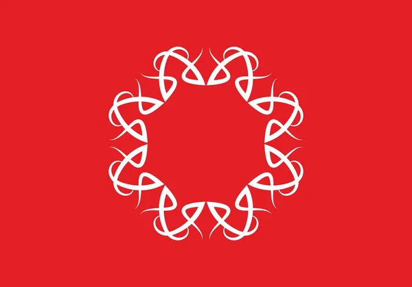 Projeto Branco Vermelho Logotipo Vetor Ornamento —  Vetores de Stock