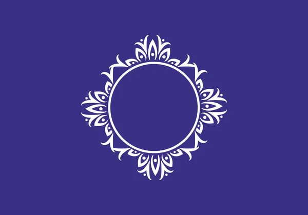 Círculo Blanco Púrpura Con Diseño Logotipo Vector Ornamento — Vector de stock