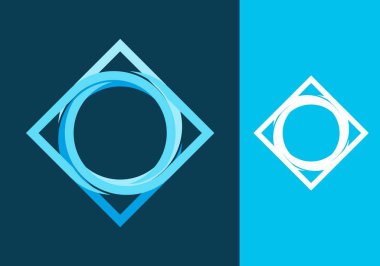 Kıvrımlı daire dizaynlı mavi kare şekil