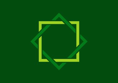 Çift kare kare çerçeve yeşil tasarımı