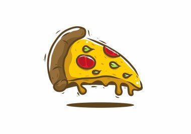 Pizza dilimi fast food çizim tasarımı