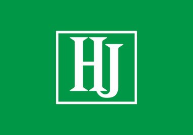 Kare tasarımda yeşil beyaz HJ ilk harf