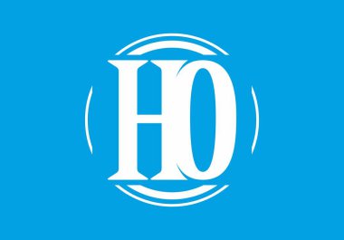 HO 'nun mavi beyazı daire dizaynında ilk harf