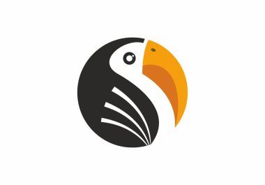 Siyah kuş düz çizim tasarımı