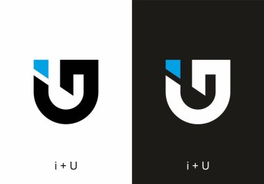 İlk harf dizaynının siyah beyaz mavisi