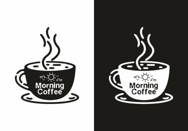 Siyah ve beyaz sabah kahve kuyruğu resim tasarımı