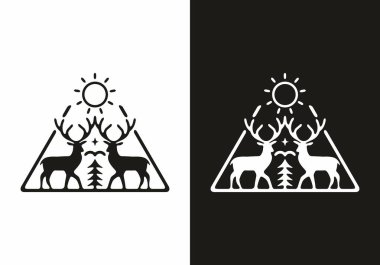 İkiz geyik ve güneş tasarımı