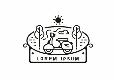 Scooter doğa çizgisi çizimi tasarımı