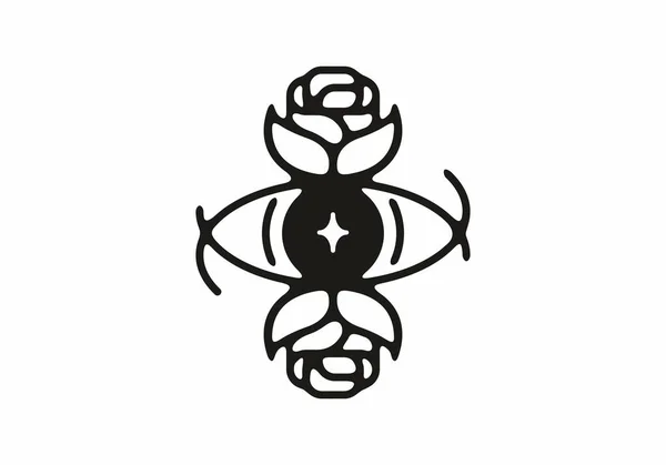 Projeto Ilustração Arte Linha Tatuagem Olhos Rosas —  Vetores de Stock